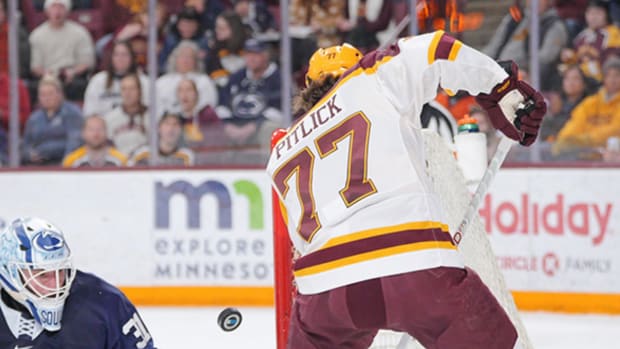 Rhett Pitlick scored against Penn State on Friday, Feb. 9, 2024.